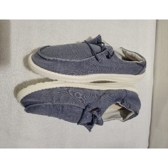 Hey Dude Wendy Chambray Navy White Womens Size 10 Slip On Shoes Sneaker Flat - Picture 2 of 8
